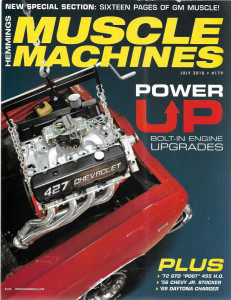 HEMMINGS MUSCLE MACHINES 2018 JULY - '72 GTO 455, '56 CHEVY, '69 DAYTONA CHG